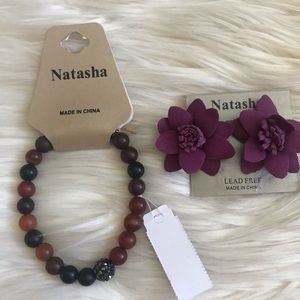 Natasha earrings and bracelet
